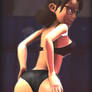 Miss Pauling's Butt In Black Lingerie