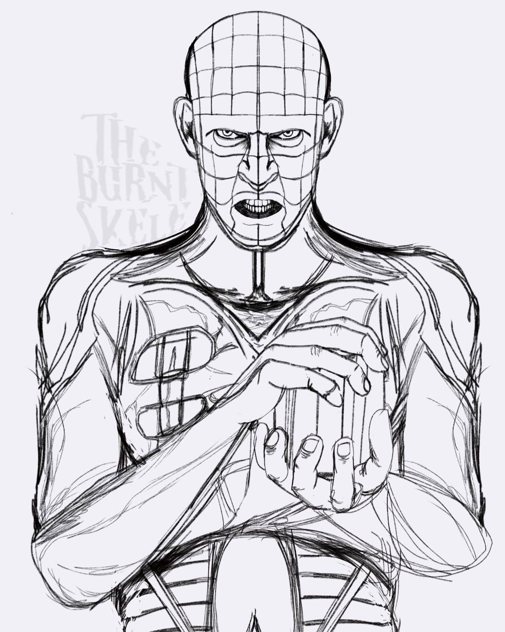 Drawing Pinhead Again (W.I.P.) by TheBurntSkele on DeviantArt