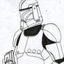 Clone trooper portrait line art