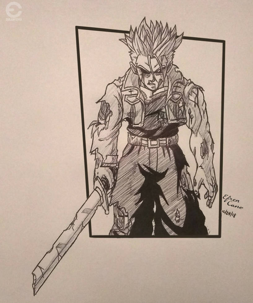 Trunk Inkober Drawing Future Trunks (Zombie) #Inktober by ANIMEFREAK93867 on DeviantArt