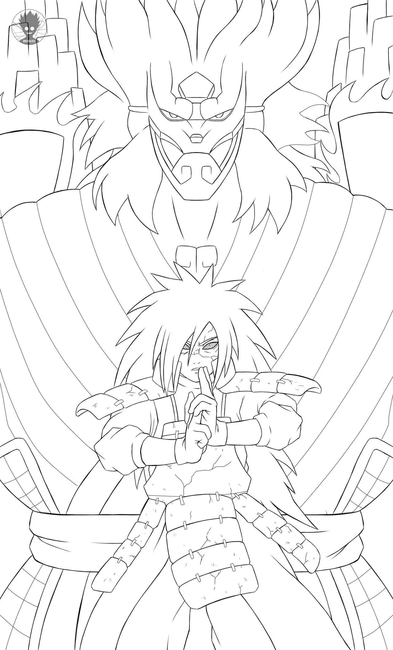 Madara (Susanoo) Lineart by ANIMEFREAK93867 on DeviantArt
