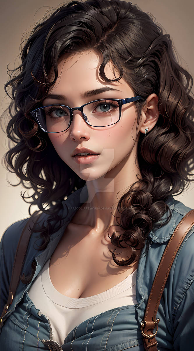 Cute Girl In Glasses by RasooliArtworks on DeviantArt