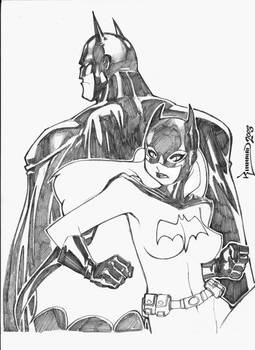 Batman-Batgirl Sketch