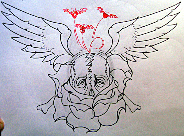 winged skull