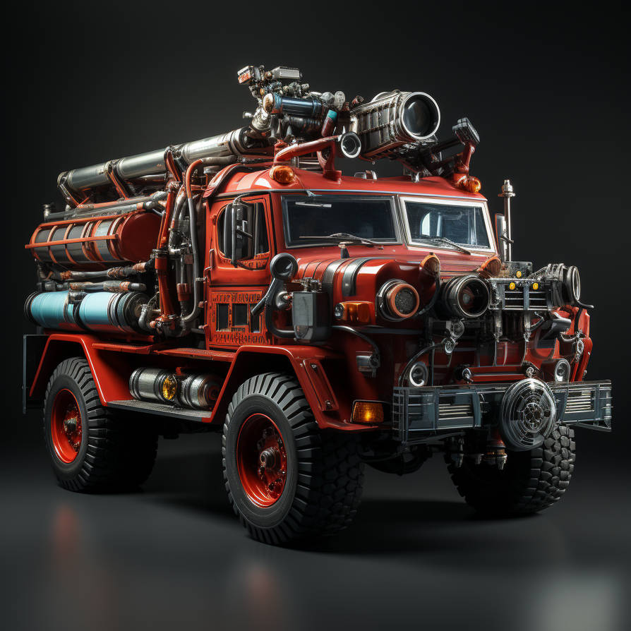 Deviantart Fire Engine Kittuone Retro Fire Truck With Fire Gun And Ladder by viaankart on ...