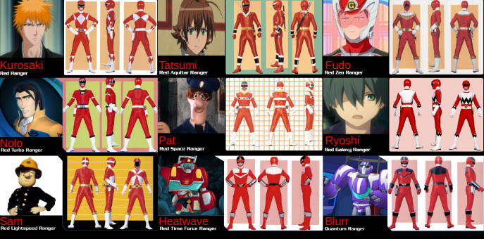 All Red Ranger Modes All Red Rangers Part 1 by NinjaTurtlesYes on DeviantArt