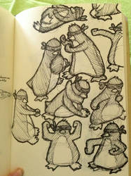 Karate Penguin Sketches