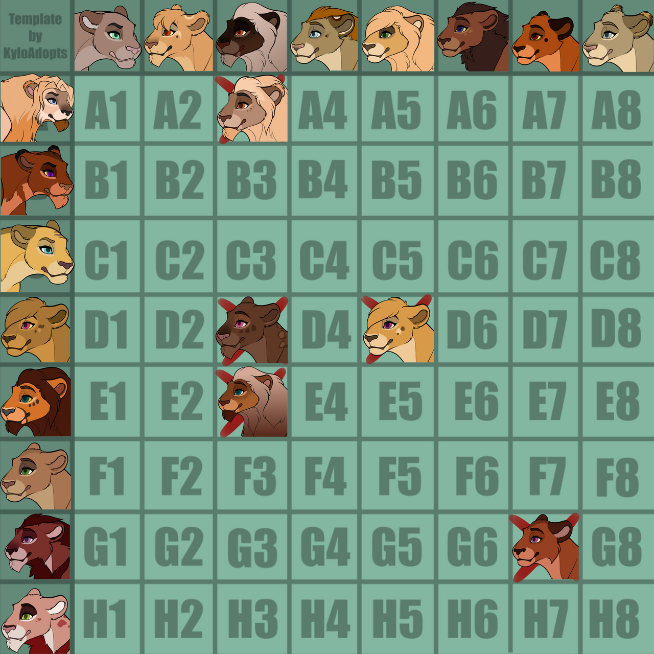 Breeding Grid Lion OC breeding grid {Open} (Price lowered) by Slyryn on DeviantArt