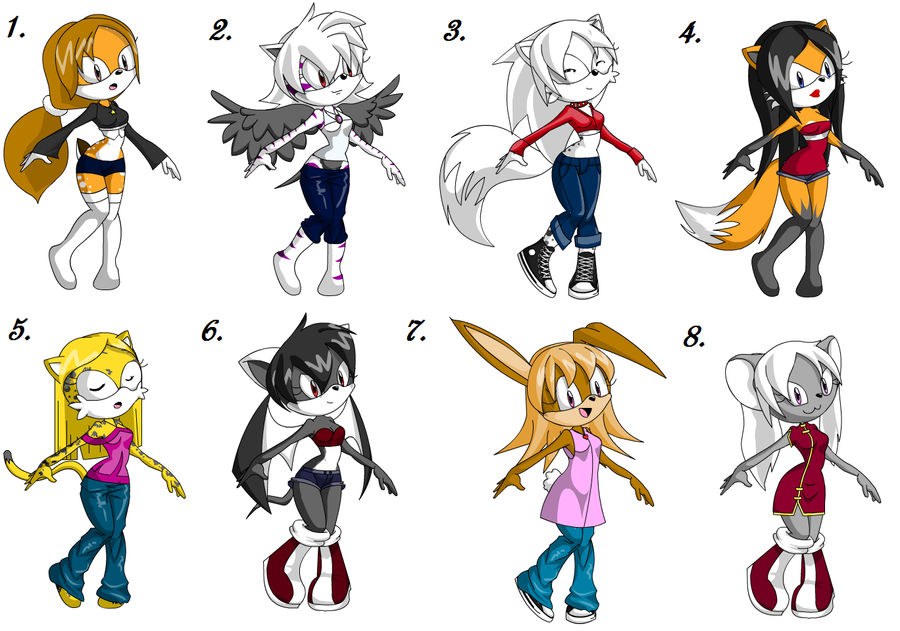 Sonic OCs Adoptable by narutoangel4life on DeviantArt