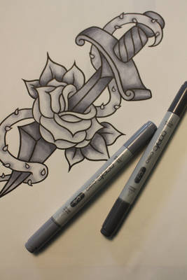 Rose and Dagger Tattoo Design