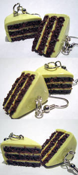 Chocolate Cake Earrings 3 Laye