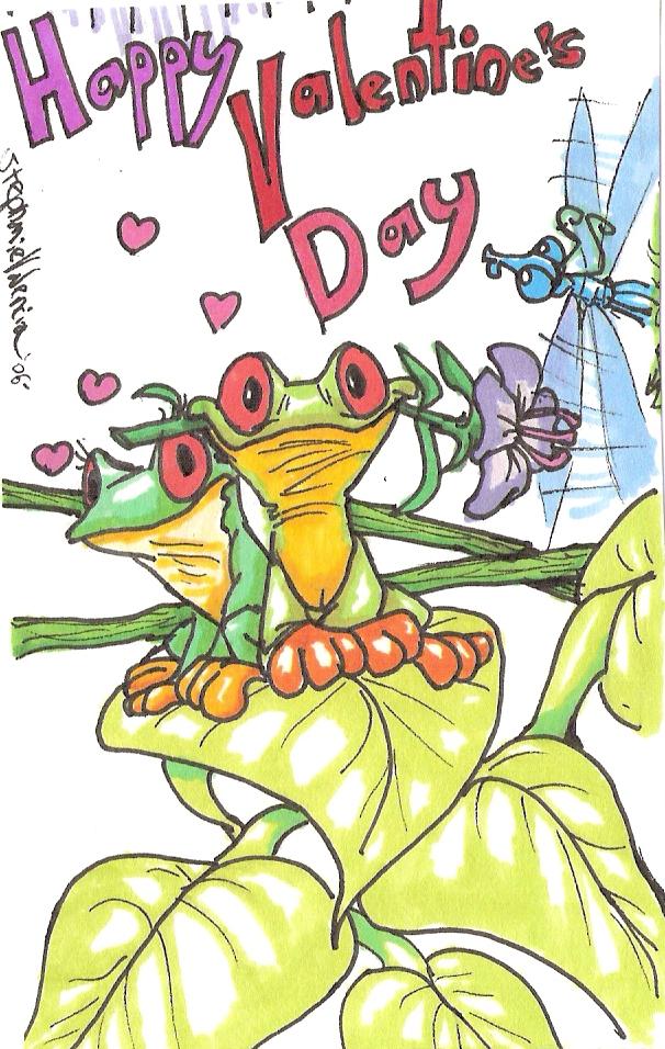 Happy Valentines Day, frogs