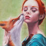 Girl and fox