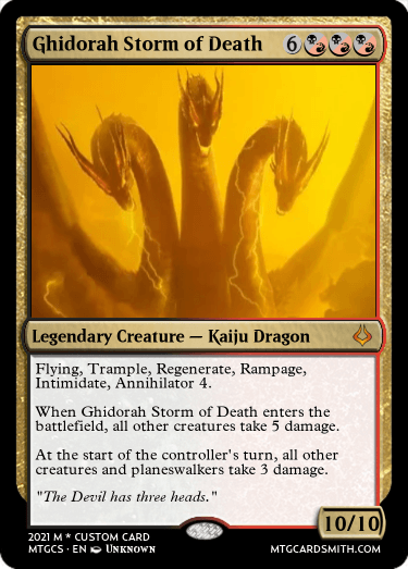 king ghidorah mtg card Ghidorah, of the Cosmos you gain control of target permanent they control. MTGNexus - Mecha King Ghidorah