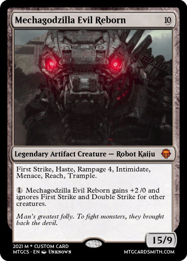 mechagodzilla mtg card FOIL Mechagodzilla Japanese Ikoria IKO Crystalline Giant Mecha Godzilla mtg NM