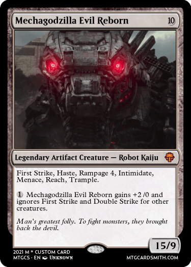 mechagodzilla mtg card Magic: The Gathering - Mechagodzilla, Battle Fortress - Hangarback Walker - Foil and +1/+1 MTG Mechagodzilla Evil Reborn by