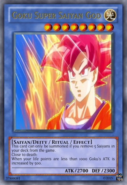 Goku Super Saiyan God Yugioh Card by CatCamellia on DeviantArt Goku Super Saiyan God Yugioh Card by CatCamellia on DeviantArt