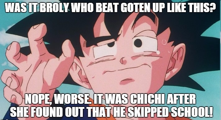 When Goten skipps school...