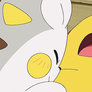 Pikachu and Togedemaru gif