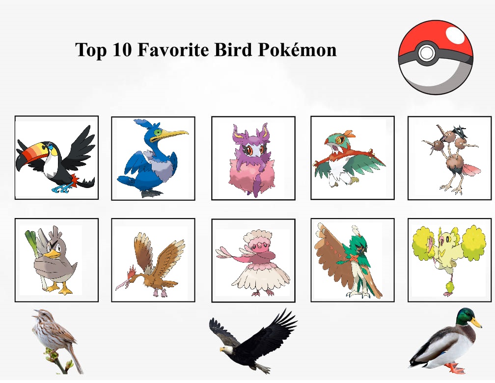 My top favourite bird Pokemon by EmeraldZebra7894 on DeviantArt
