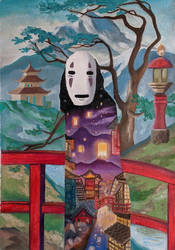 An aparition on the bridge (Spirited Away fanart)