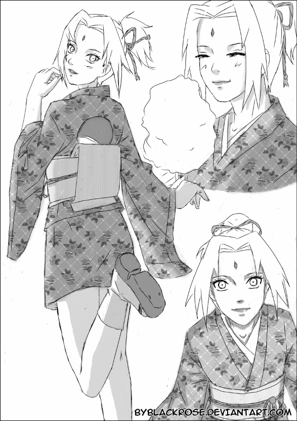 Sakura Haruno on the festival of flowers.