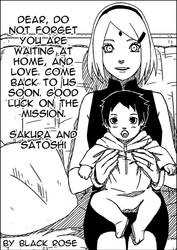 Sakura and Satoshi. Photo-surprise for Sasuke.