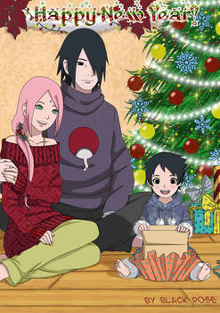 Greeting card Uchiha family