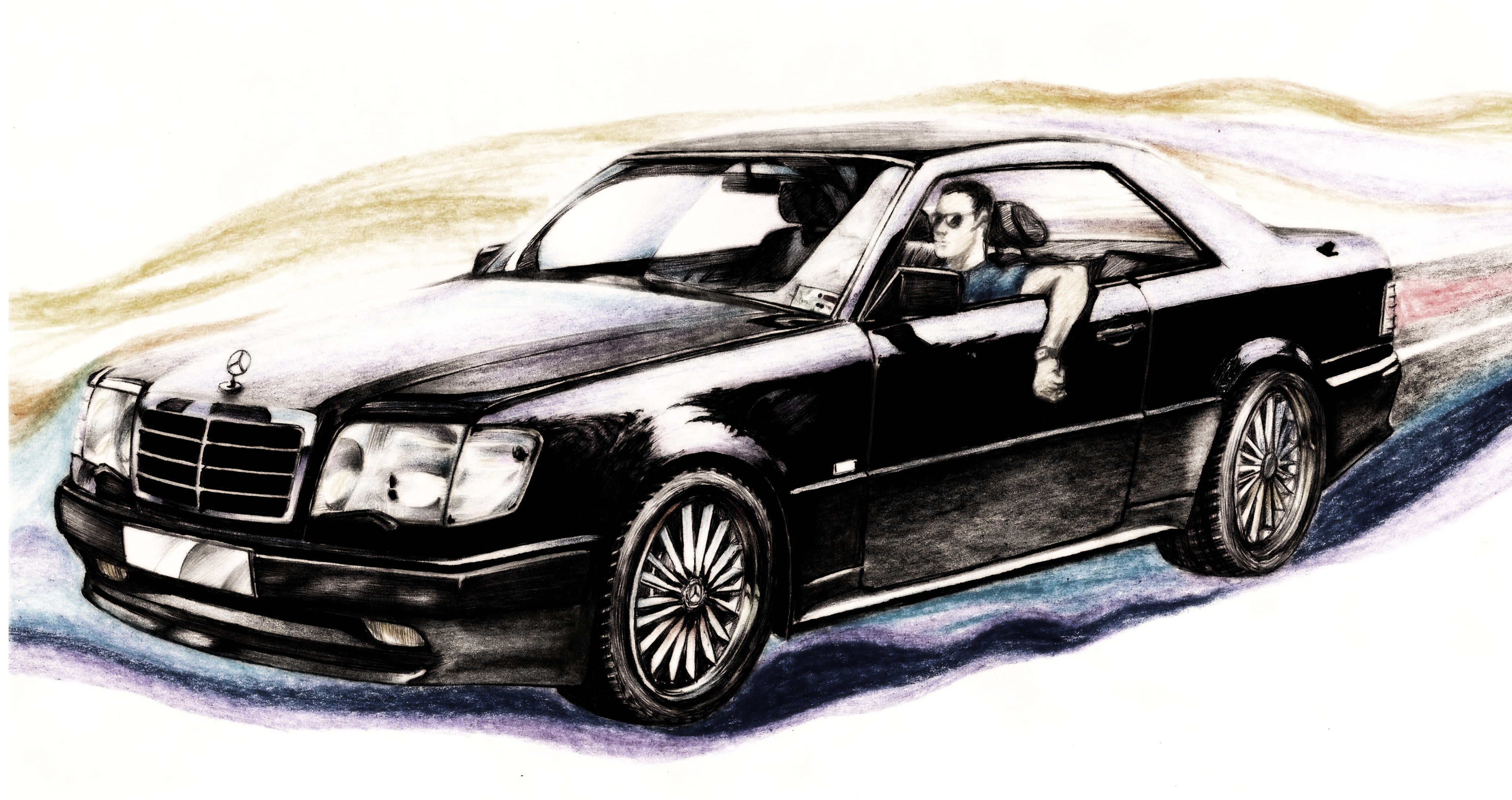 Mercedes w124 волчок drawing