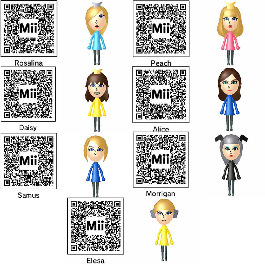 3DS Miis + QR Codes by EbonNekoXIII on DeviantArt