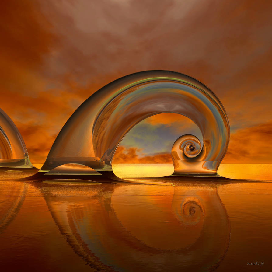 Seashell Sculpture at sundown