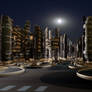 Future city by night