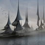 Sailing boats in stormy weather ...