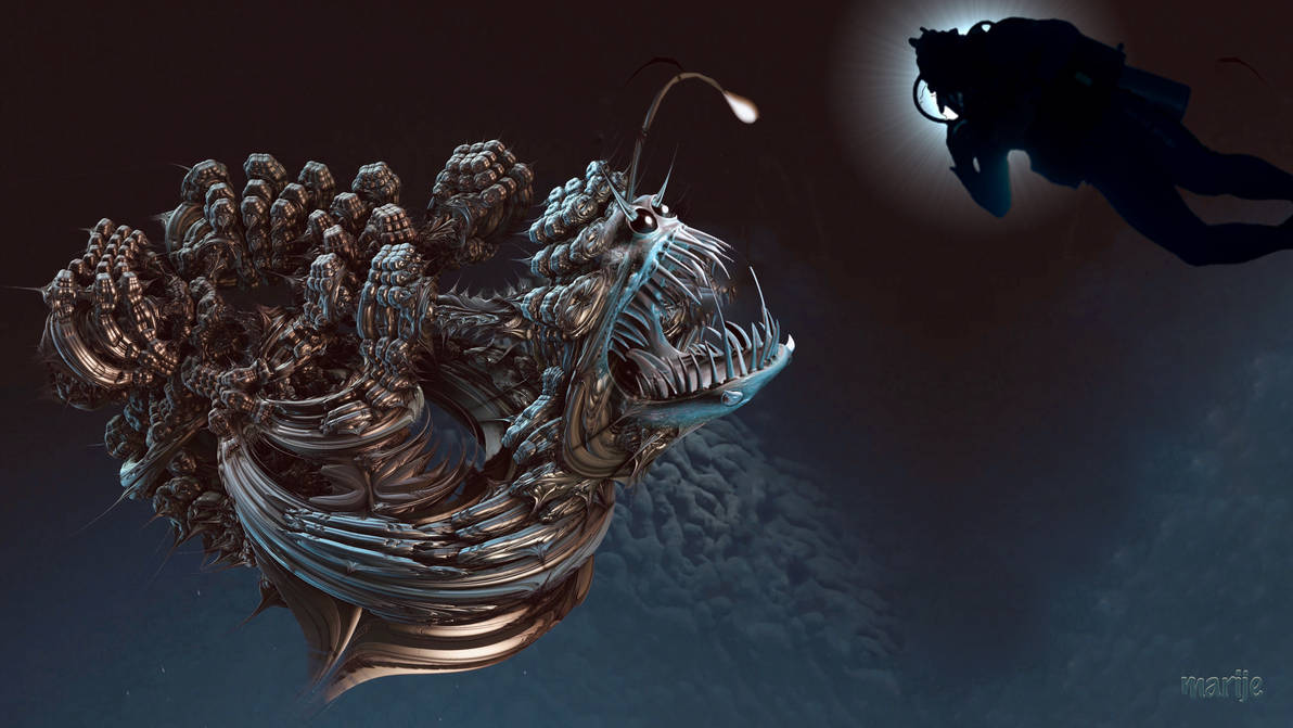 Photographing a great deep-sea monster ... by marijeberting on DeviantArt