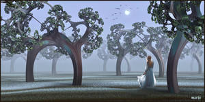 Walking in the orchard ...