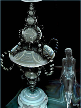 Woman enchants a spinning top ...