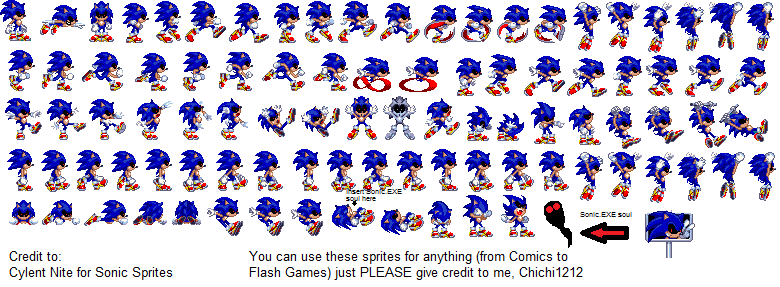 SONIC.EXE sprites for 3 minutes and 55 seconds 