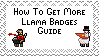 Get Moar Llama Badges Stamp by CoolKaius