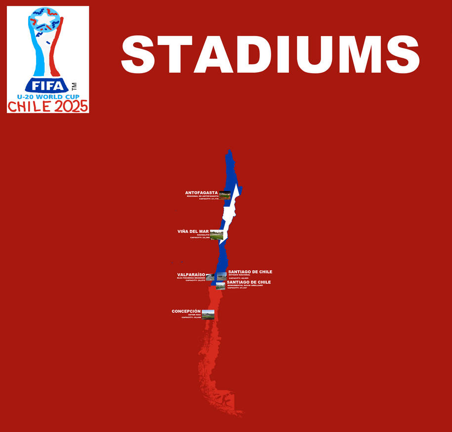 FIFA U-20 World Cup Chile 2025 Possible Stadiums by PaintRubber38 on