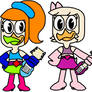 Dewey and Webby in Girly Punk Rock Costumes