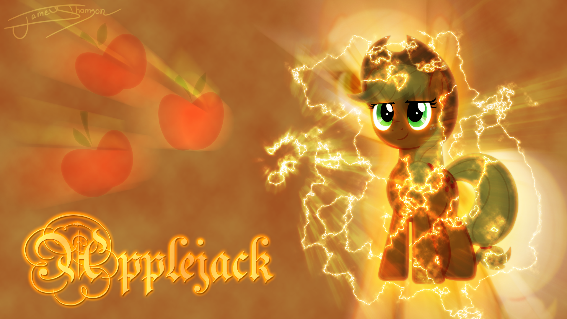 Applejack (Lightning Background)