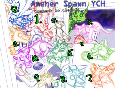 OPEN YCH - 7 slots - Space Invasion - Ameher Cubs