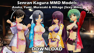 (MMD DL) Senran Kagura Sexy Miko Pack