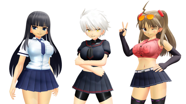 (MMD) Ikaruga, Miyabi and Renka - (Quick) Render