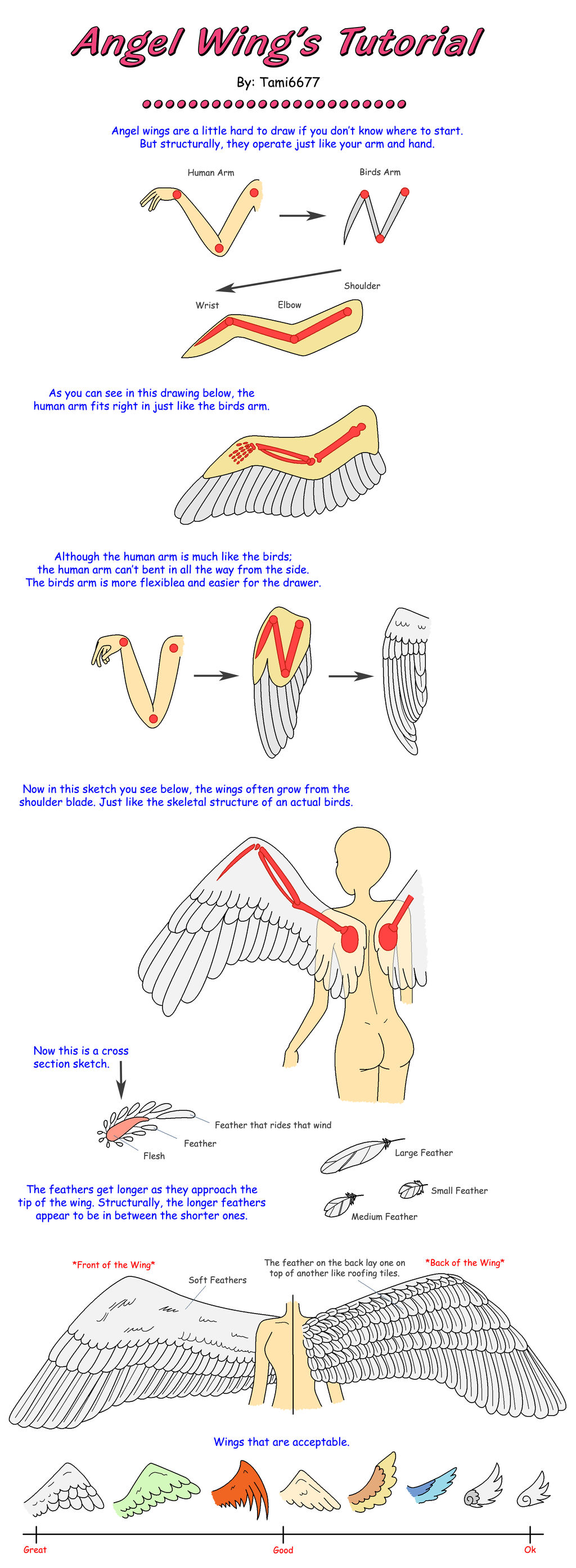 Angle Wing Tutorial How To Draw Angel Wings by Tami6677 on DeviantArt