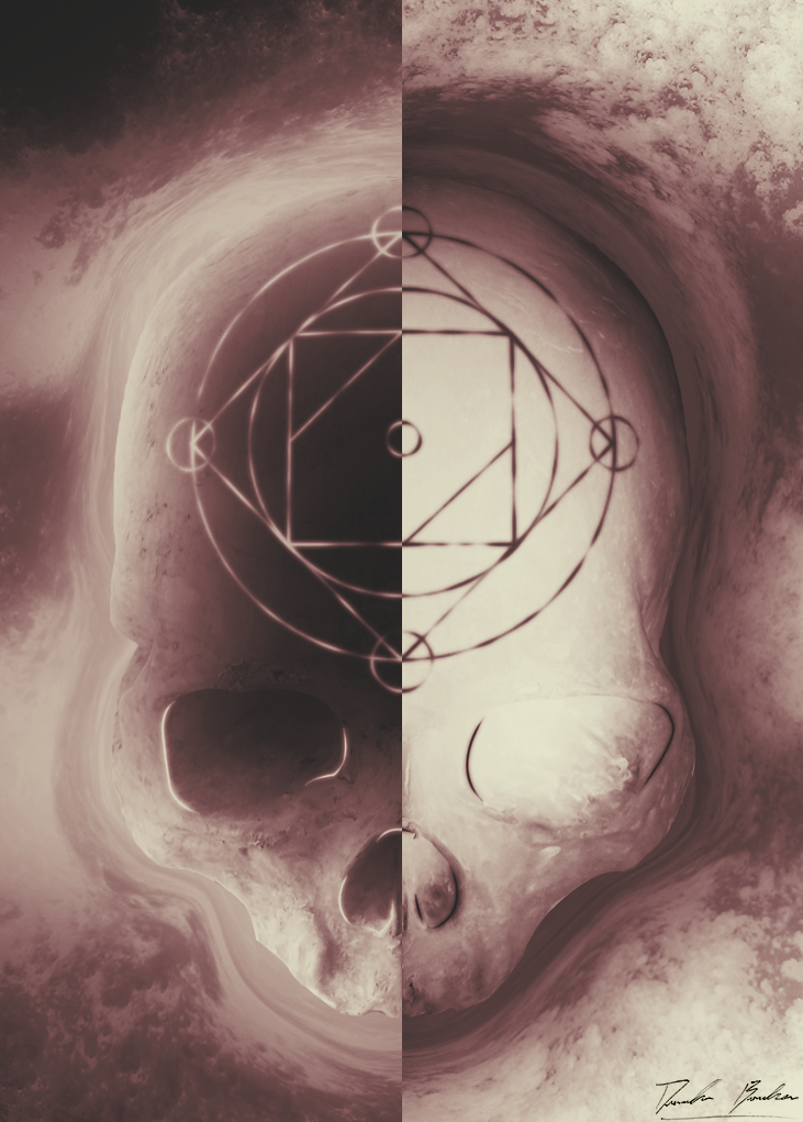 Half Skull (Sepia-Inverse Variant)