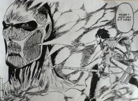 Eren jaeger and the colossal titan