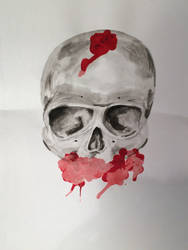 Watercolour and Wax Skull