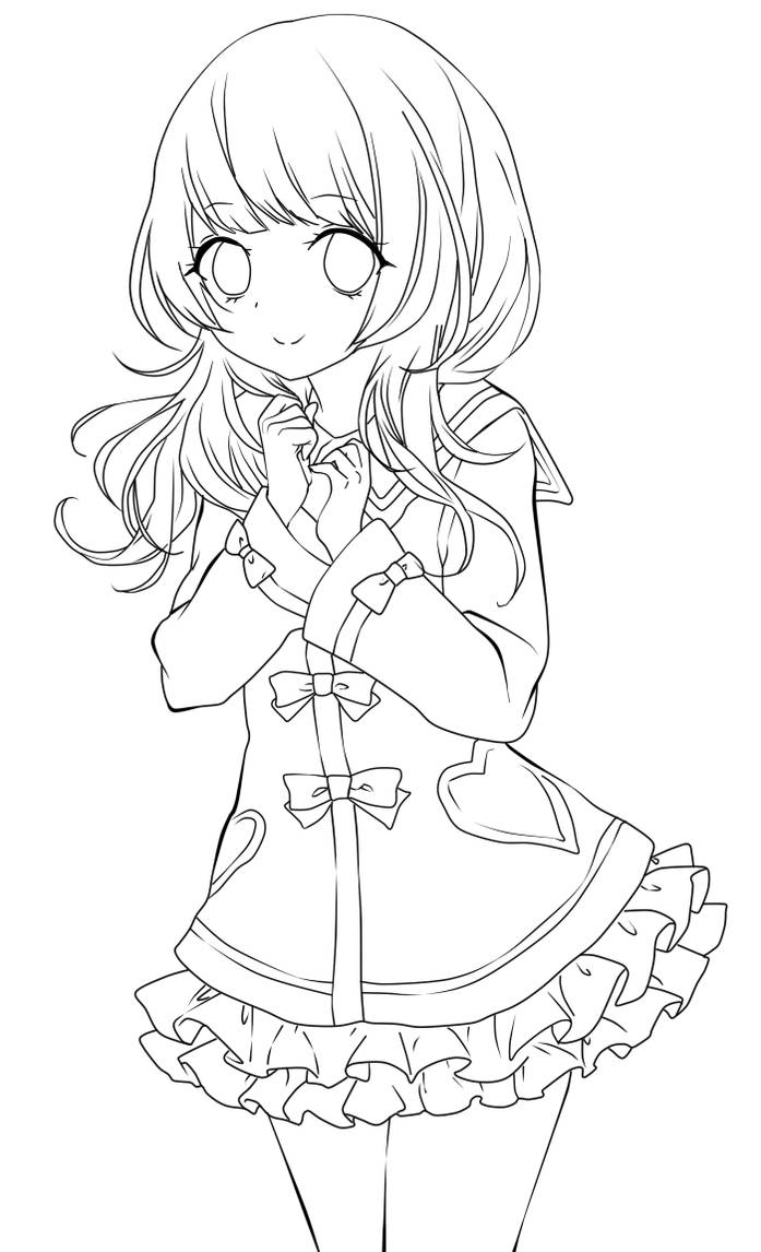 Cute anime girl lineart by chifuyu-san on DeviantArt