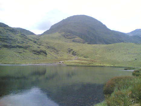 A mountain over a lake